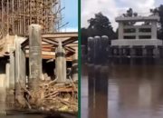 Jembatan empat kali melalui proses tender dengan total anggaran mencapai sekitar Rp74,5 miliar, namun hingga kini belum selesai